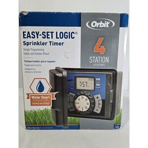 Orbit 27894 Easy Set Logic 4 Station Sprinkler Timer Controller Box Keys